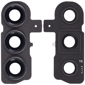 Replacement Back Camera Lens With Cover Bezel Ring Compatible For Samsung Galaxy S23 5G / S23 Plus 5G (Phantom Black)