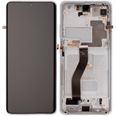 OLED Assembly With Frame Compatible For Samsung Galaxy S21 Ultra 5G Replacement (Vemake ) (Phantom Silver)