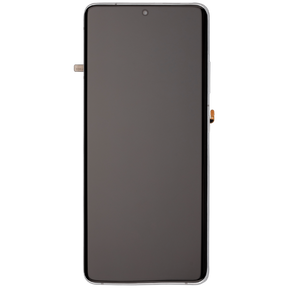 OLED Assembly With Frame Compatible For Samsung Galaxy S21 Ultra 5G Replacement (Vemake ) (Phantom Silver)
