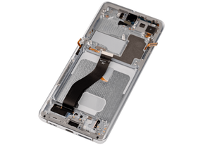 OLED Assembly With Frame Compatible For Samsung Galaxy S21 Ultra 5G Replacement (Vemake ) (Phantom Silver)
