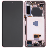 Replacement OLED Assembly With Frame Compatible For Samsung Galaxy S21 Plus 5G (Vemake) (Phantom Violet / Pink / Gold)