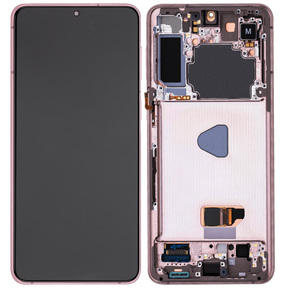 Replacement OLED Assembly With Frame Compatible For Samsung Galaxy S21 Plus 5G (Vemake) (Phantom Violet / Pink / Gold)