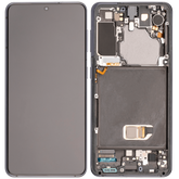 OLED Assembly With Frame Compatible For Samsung Galaxy S21 5G Replacement(Vemake) (Phantom Gray)