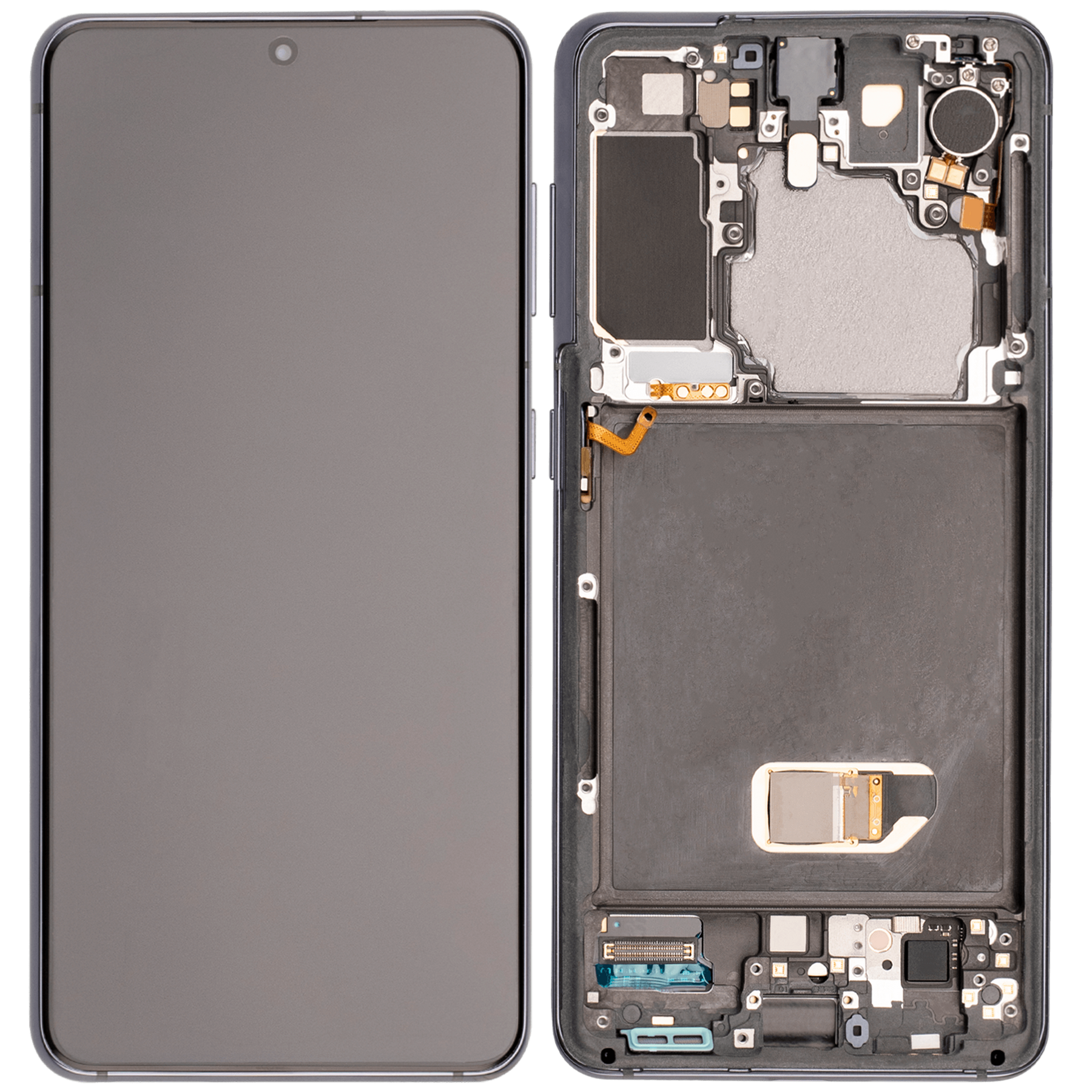 OLED Assembly With Frame Compatible For Samsung Galaxy S21 5G Replacement(Vemake) (Phantom Gray)