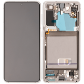 OLED Assembly With Frame Compatible For Samsung Galaxy S21 5G Replacement (Vemake) (Phantom White)