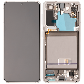 OLED Assembly With Frame Compatible For Samsung Galaxy S21 5G Replacement (Vemake) (Phantom White)