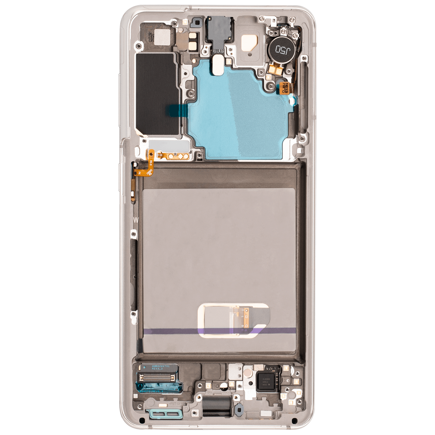 OLED Assembly With Frame Compatible For Samsung Galaxy S21 5G Replacement (Vemake) (Phantom White)