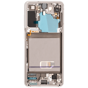 OLED Assembly With Frame Compatible For Samsung Galaxy S21 5G Replacement (Vemake) (Phantom White)