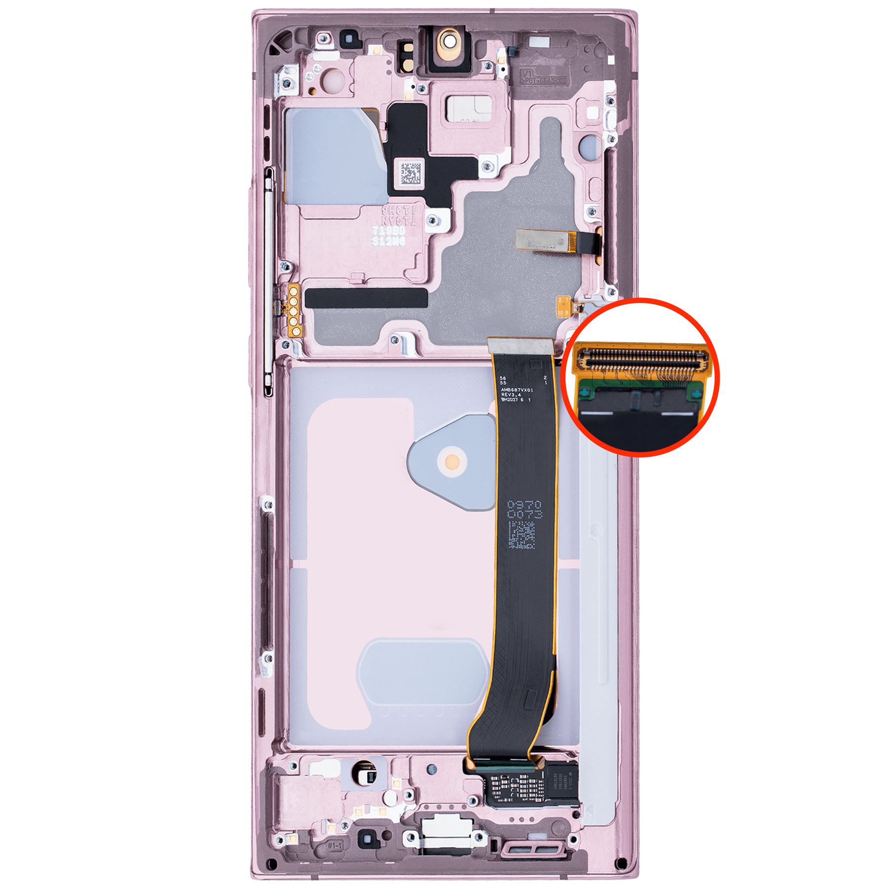 OLED Assembly With Frame Compatible For Samsung Galaxy Note 20 Ultra 5G Replacement (Vemake) (Mystic Bronze)