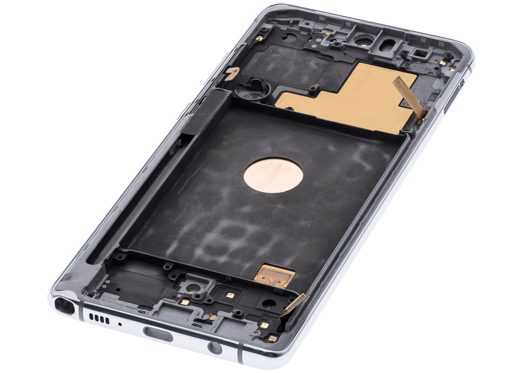 OLED Assembly With Frame Compatible For Samsung Galaxy Note 10 Lite Replacement  (Vemake ) (Aura Glow / Silver)