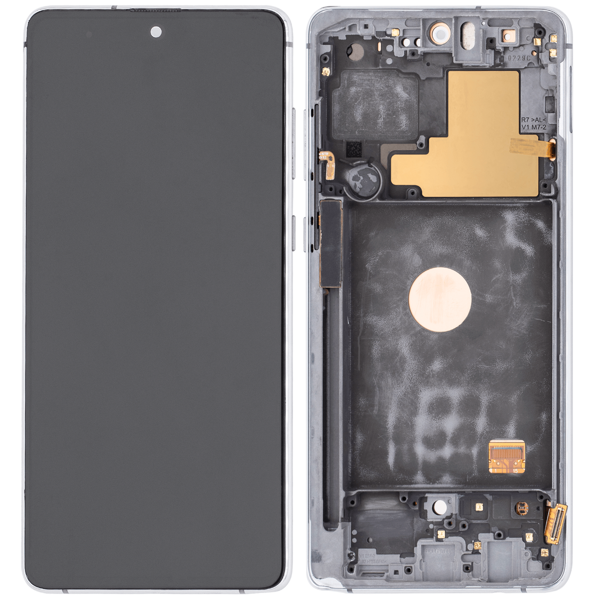 OLED Assembly With Frame Compatible For Samsung Galaxy Note 10 Lite Replacement  (Vemake ) (Aura Glow / Silver)