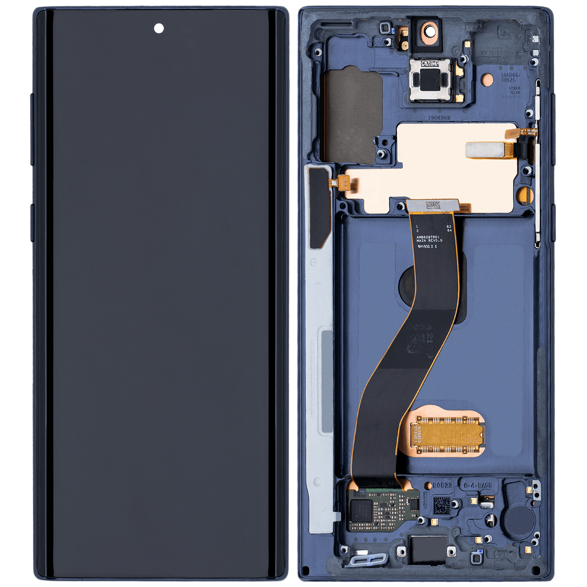 Replacement OLED Assembly With Frame Compatible For Samsung Galaxy Note 10 (Vemake) (Aura Glow / Silver)