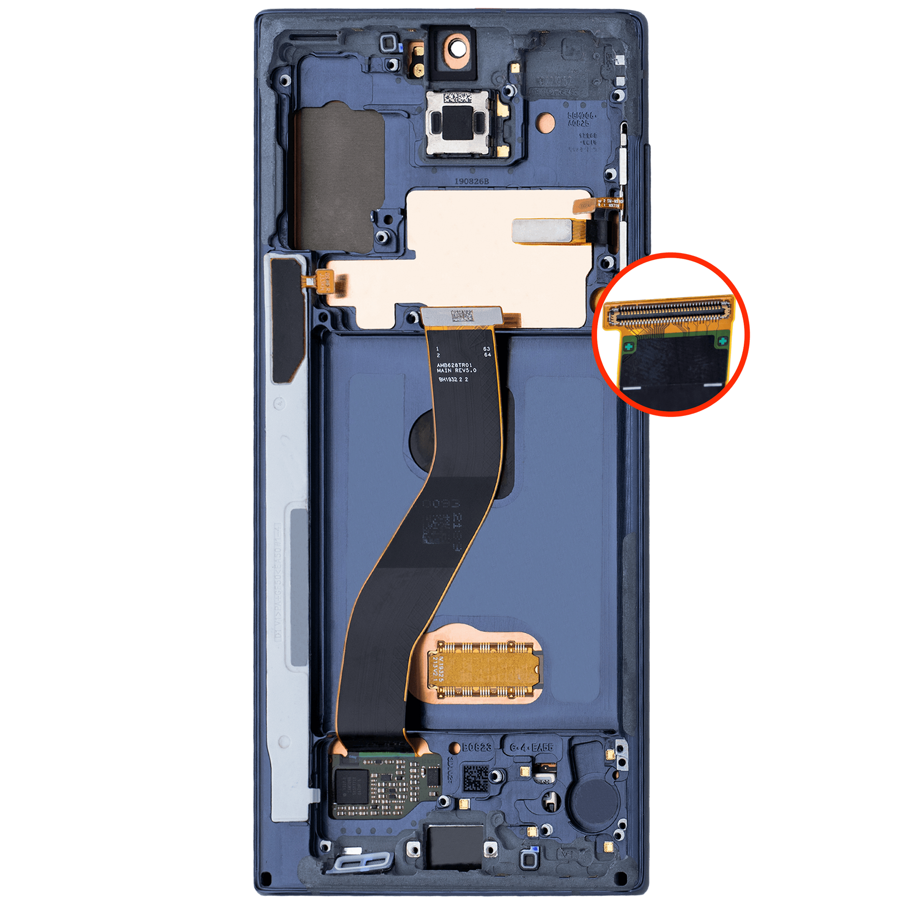 Replacement OLED Assembly With Frame Compatible For Samsung Galaxy Note 10 (Vemake) (Aura Glow / Silver)