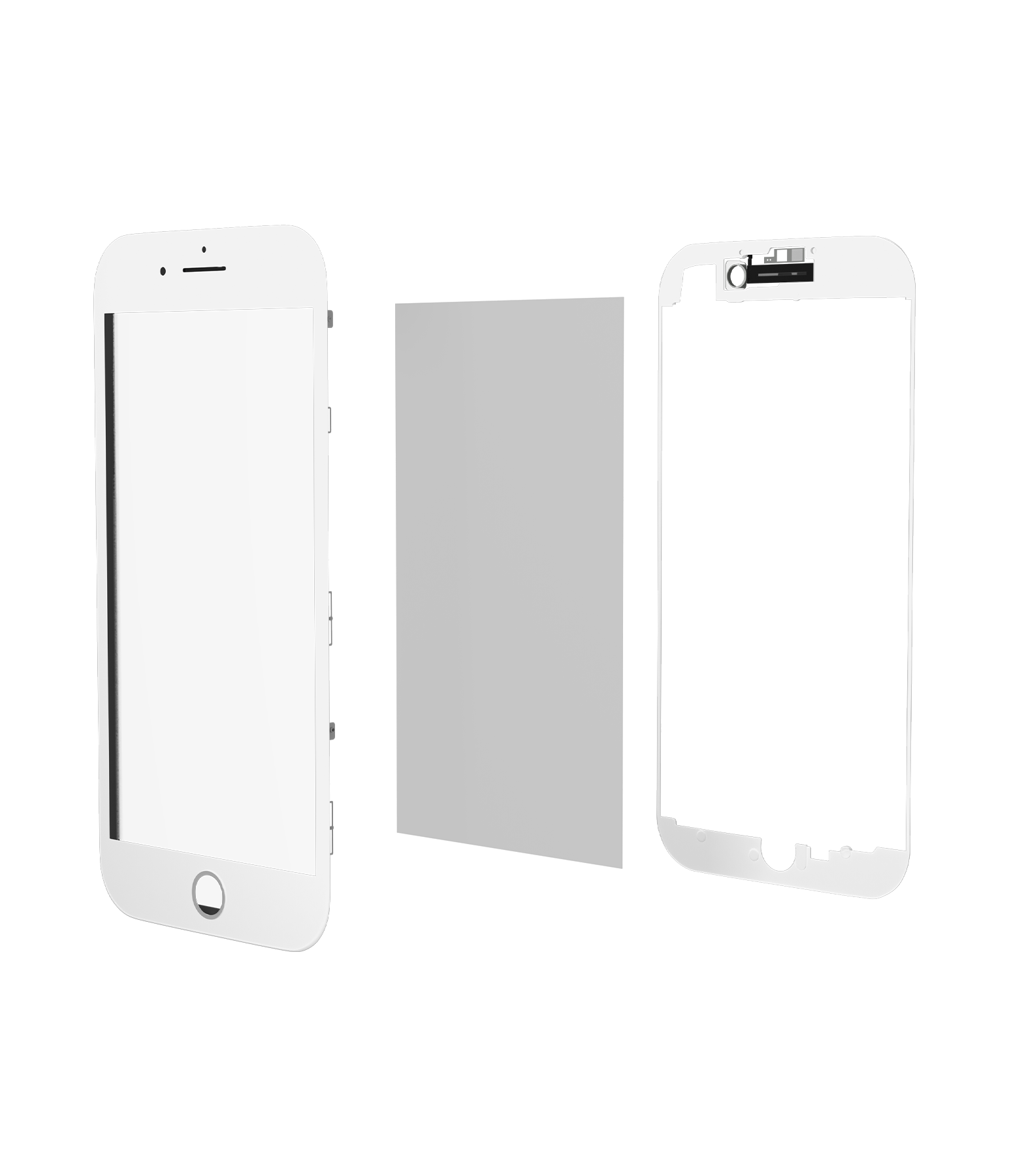 3 in 1 (Glass With OCA Pre-Installed + Frame) Compatible For iPhone 8 (OCA Master) (2 Pack)(White)