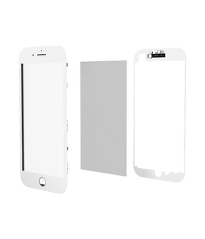 3 in 1 (Glass With OCA Pre-Installed + Frame) Compatible For iPhone 8 (OCA Master) (2 Pack)(White)