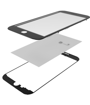 3 in 1 (Glass With OCA Pre-Installed + Frame) Compatible For iPhone 7 (OCA Master) (2 Pack) (Black)