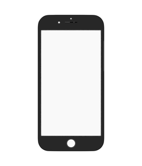 3 in 1 (Glass With OCA Pre-Installed + Frame) Compatible For iPhone 7 (OCA Master) (2 Pack) (Black)