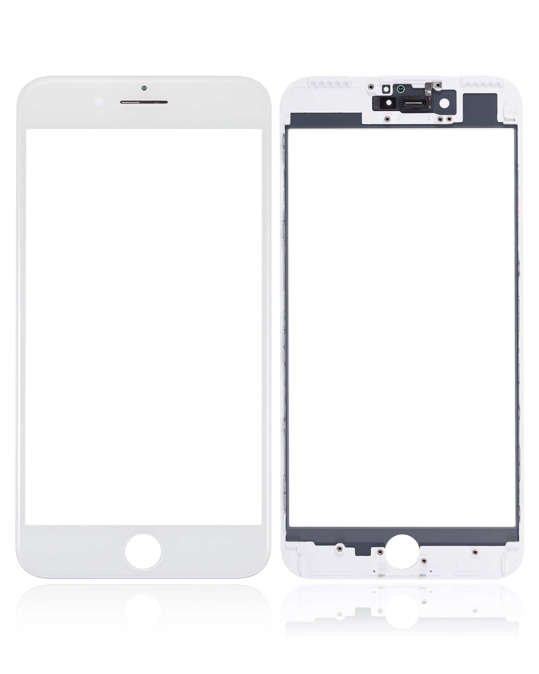 3 in 1 (Glass With OCA Pre-Installed + Frame) Compatible For iPhone 7 Plus (OCA Master) (2 Pack) (White)