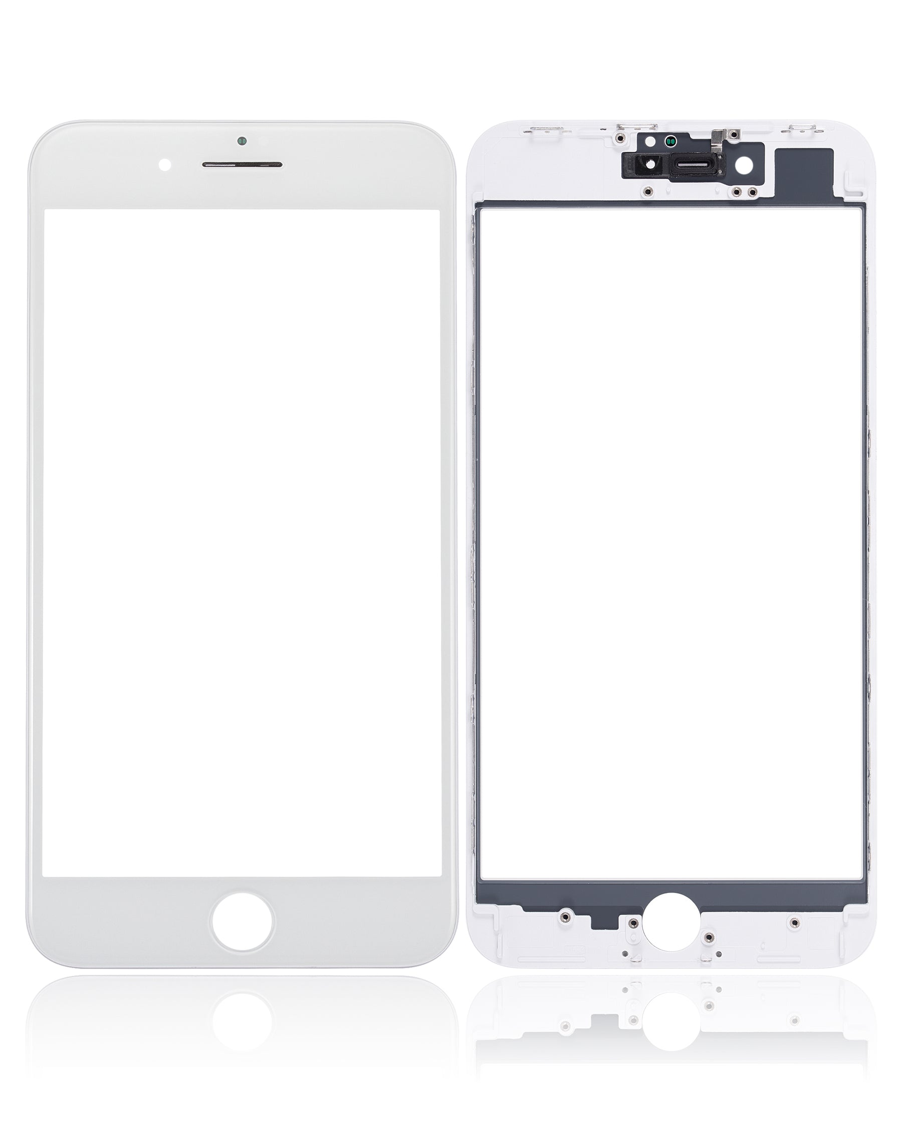 3 in 1 (Glass With OCA Pre-Installed + Frame) Compatible For iPhone 8 Plus (OCA Master) (2 Pack)(White)