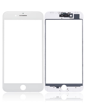 3 in 1 (Glass With OCA Pre-Installed + Frame) Compatible For iPhone 8 Plus (OCA Master) (2 Pack)(White)