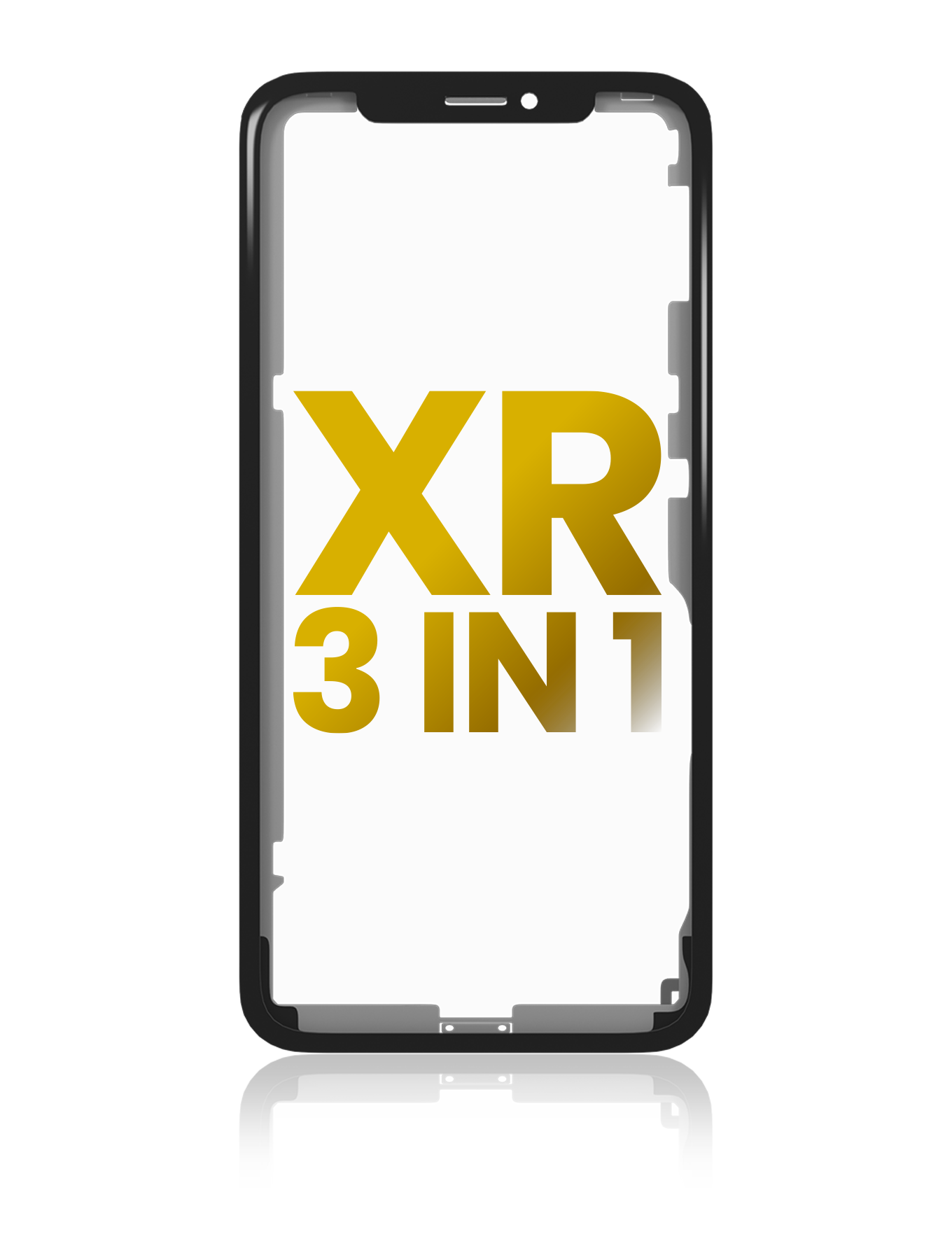 3 in 1 (Glass With OCA Pre-Installed + Frame) Compatible For iPhone XR (OCA Master) (2 Pack)