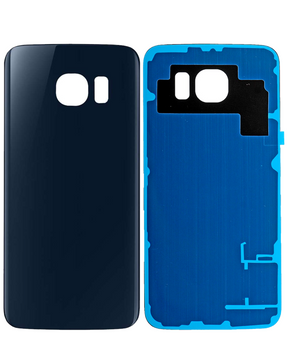 Back Cover Glass Compatible For Samsung Galaxy S6 Replacement (No Logo) (Vemake) (Black Sapphire)