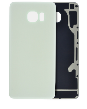 Replacement Back Cover Glass Compatible For Samsung Galaxy S6 Edge Plus (No Logo) (Vemake) (White Pearl)