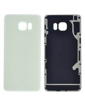 Replacement Back Cover Glass Compatible For Samsung Galaxy S6 Edge Plus (No Logo) (Vemake) (White Pearl)