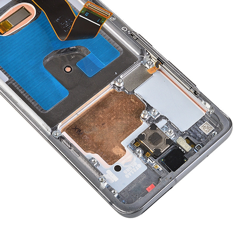 OLED Assembly With Frame Compatible For Samsung Galaxy S20 5G Replacement by Macfactory.Store (Verizon 5G UW Frame Only) (Refurbished) (Cosmic Black)