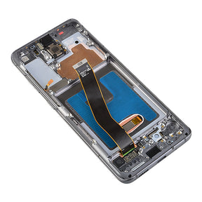 OLED Assembly With Frame Compatible For Samsung Galaxy S20 5G Replacement by Macfactory.Store (Verizon 5G UW Frame Only) (Refurbished) (Cosmic Black)