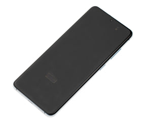 Replacement OLED Assembly With Frame Compatible For Samsung Galaxy S20 5G (Non-Verizon 5G UW Frame) (Refurbished) (Cloud Blue)