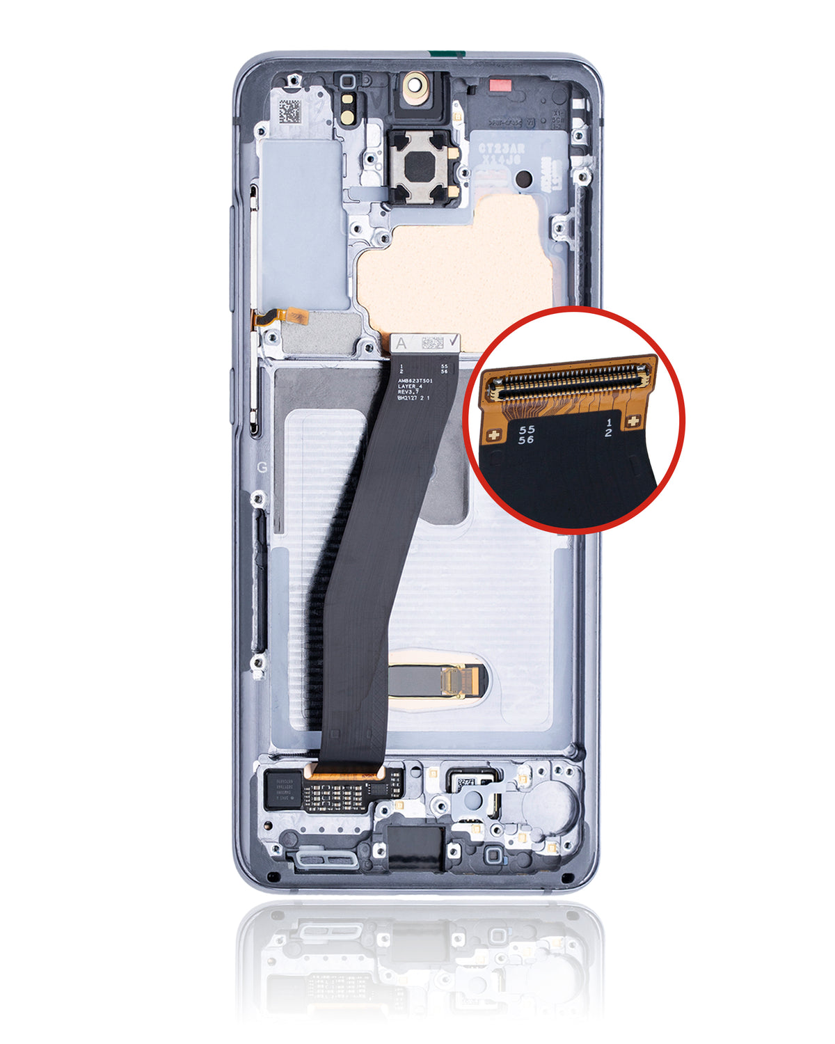 OLED Assembly With Frame Compatible For Samsung Galaxy S20 5G Replacement by Macfactory.Store (Verizon 5G UW Frame Only) (Refurbished) (Cosmic Gray)