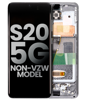Replacement OLED Assembly With Frame Compatible For Samsung Galaxy S20 5G (Non-Verizon 5G UW Frame) (Used OEM Pull: Grade A) (Cosmic Gray)