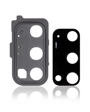 Back Camera Lens Replacement With Cover Bezel Ring Compatible For Samsung Galaxy S20 / S20 5G (Cosmic Gray)