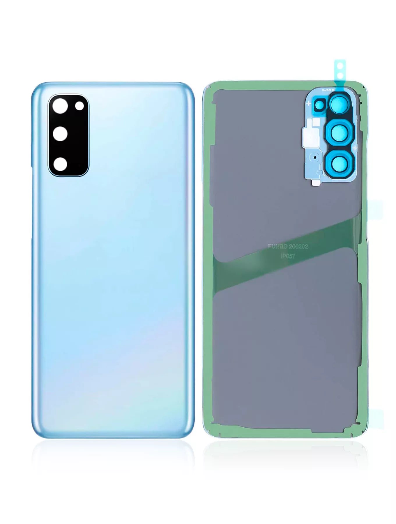 Back Cover Glass With Camera Lens  Replacement Compatible For Samsung Galaxy S20 (Service Pack) (Cloud Blue)