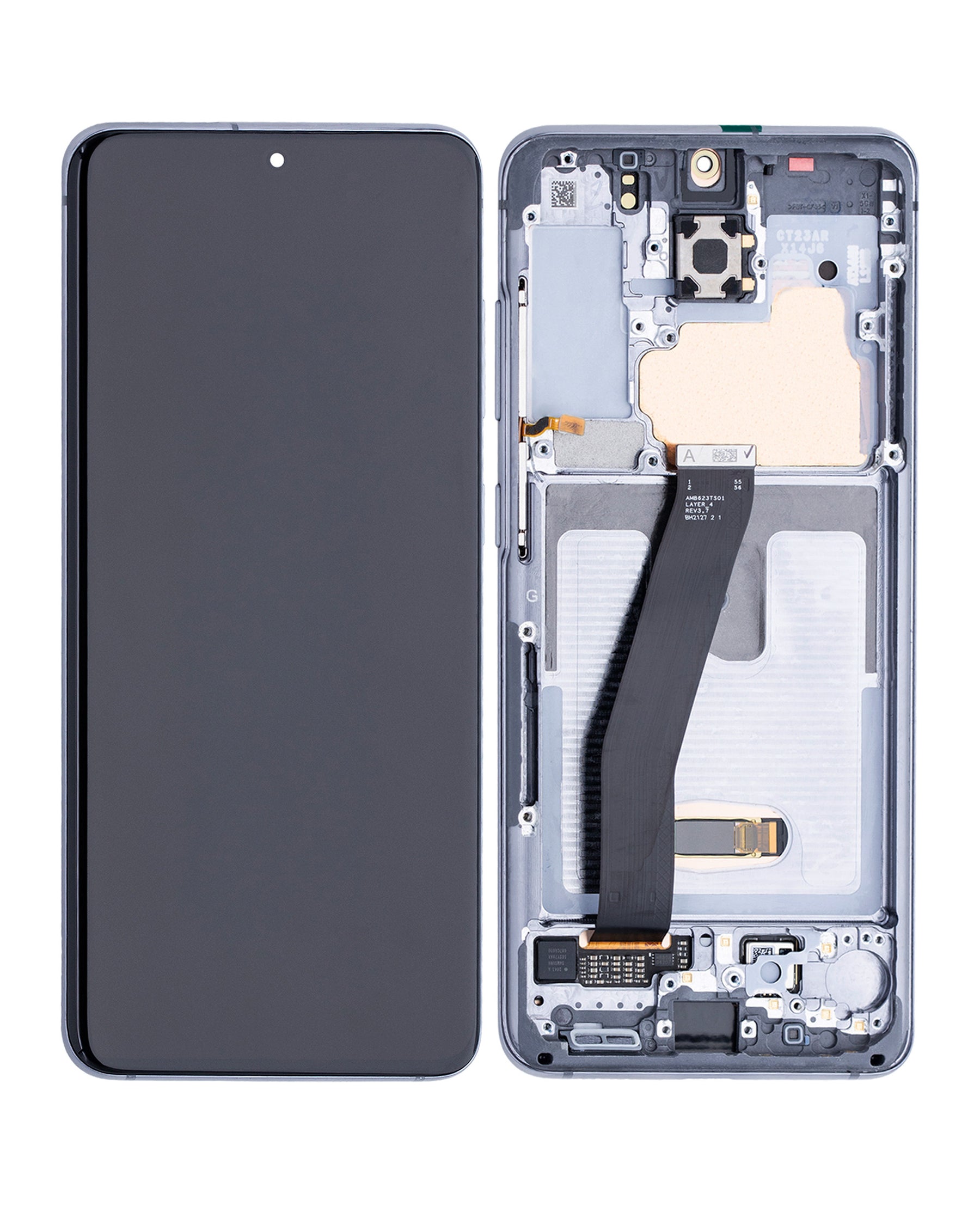 OLED Assembly With Frame Compatible For Samsung Galaxy S20 5G  Replacement (Verizon 5G UW Frame Only) (Service Pack) (Cosmic Gray)