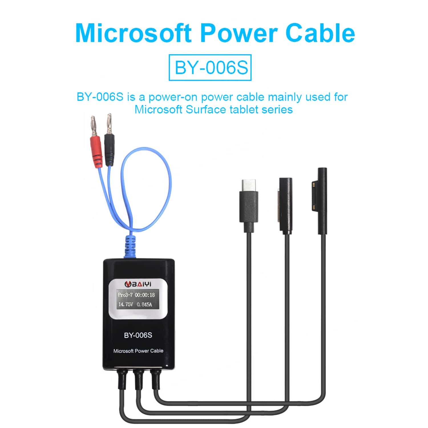 BY-006S Microsoft Surface Power / Boot Cable (Baiyi)