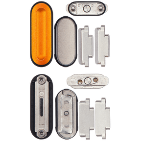 Sidekey Button Set Compatible For Watch Series Ultra 1st Gen (49MM) (Orange / Silver) (5 Piece Set)