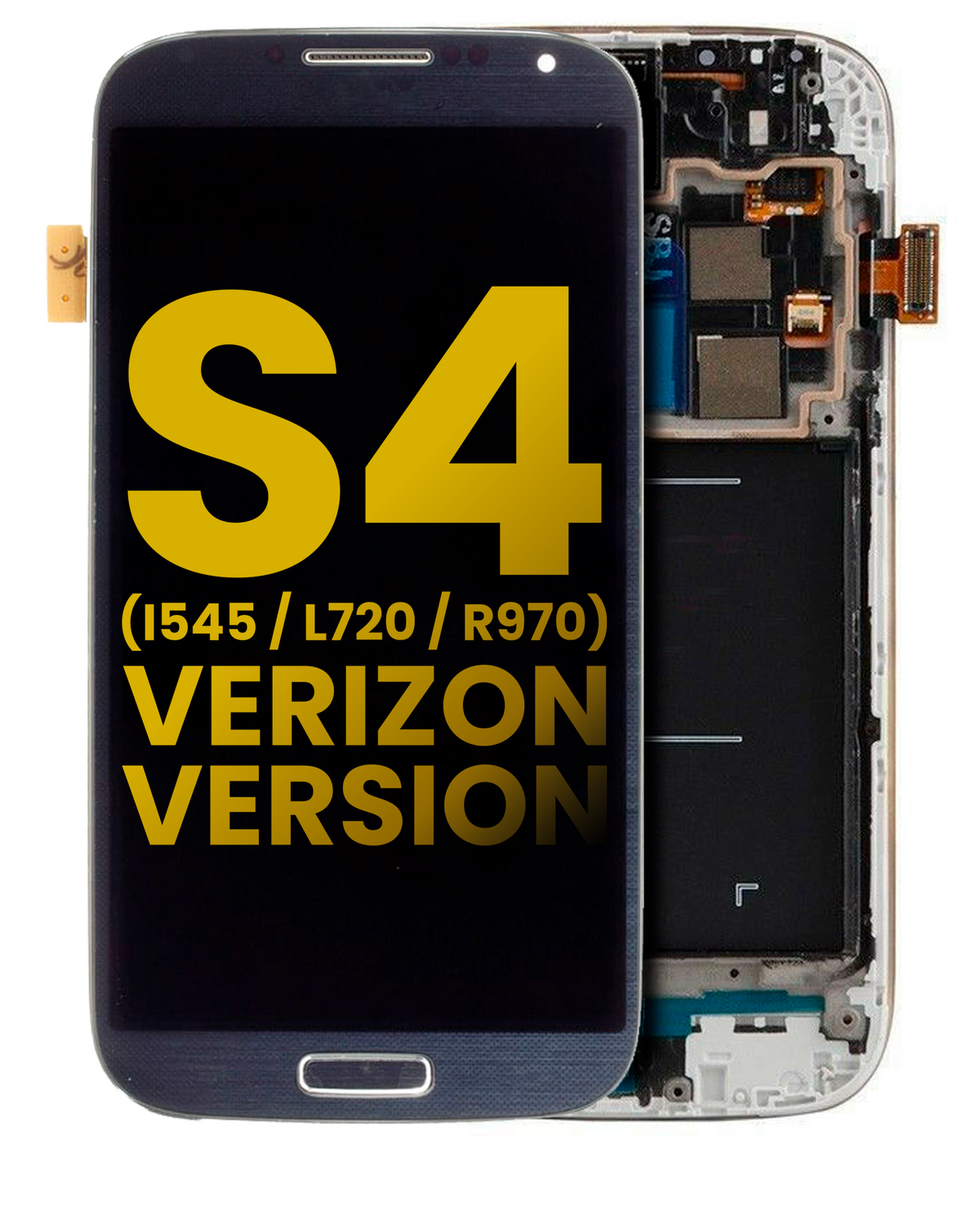 Replacement OLED Assembly With Frame Compatible For Samsung Galaxy S4 (i545 / L720 / R970) (Verizon & Sprint) (Refurbished) (Black)