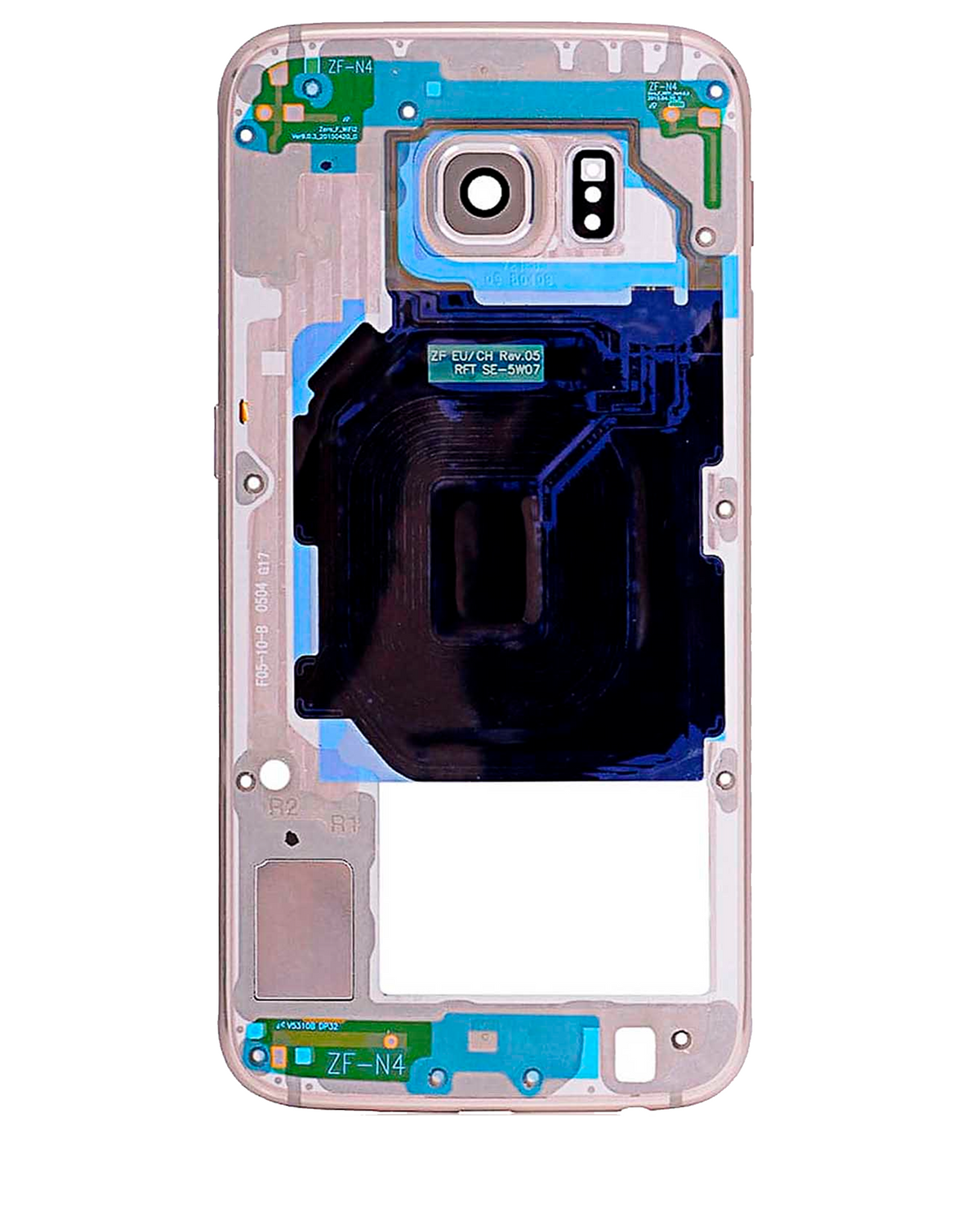 Replacement Mid-Frame Housing Compatible For Samsung Galaxy S6 (With Small Parts) (Gold)