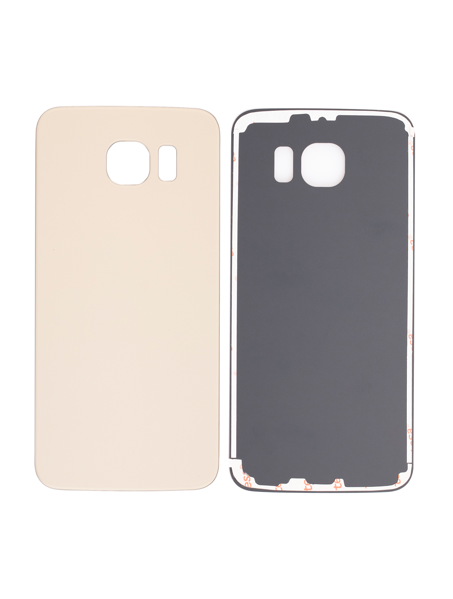 Replacement Back Cover Glass Compatible For Samsung Galaxy S6 (No Logo) (Vemake) (Gold)