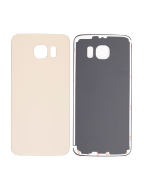 Replacement Back Cover Glass Compatible For Samsung Galaxy S6 (No Logo) (Vemake) (Gold)