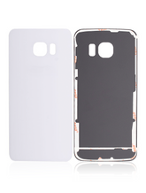 Replacement Back Cover Glass Compatible For Samsung Galaxy S6 Edge (No Logo) (Vemake) (White)