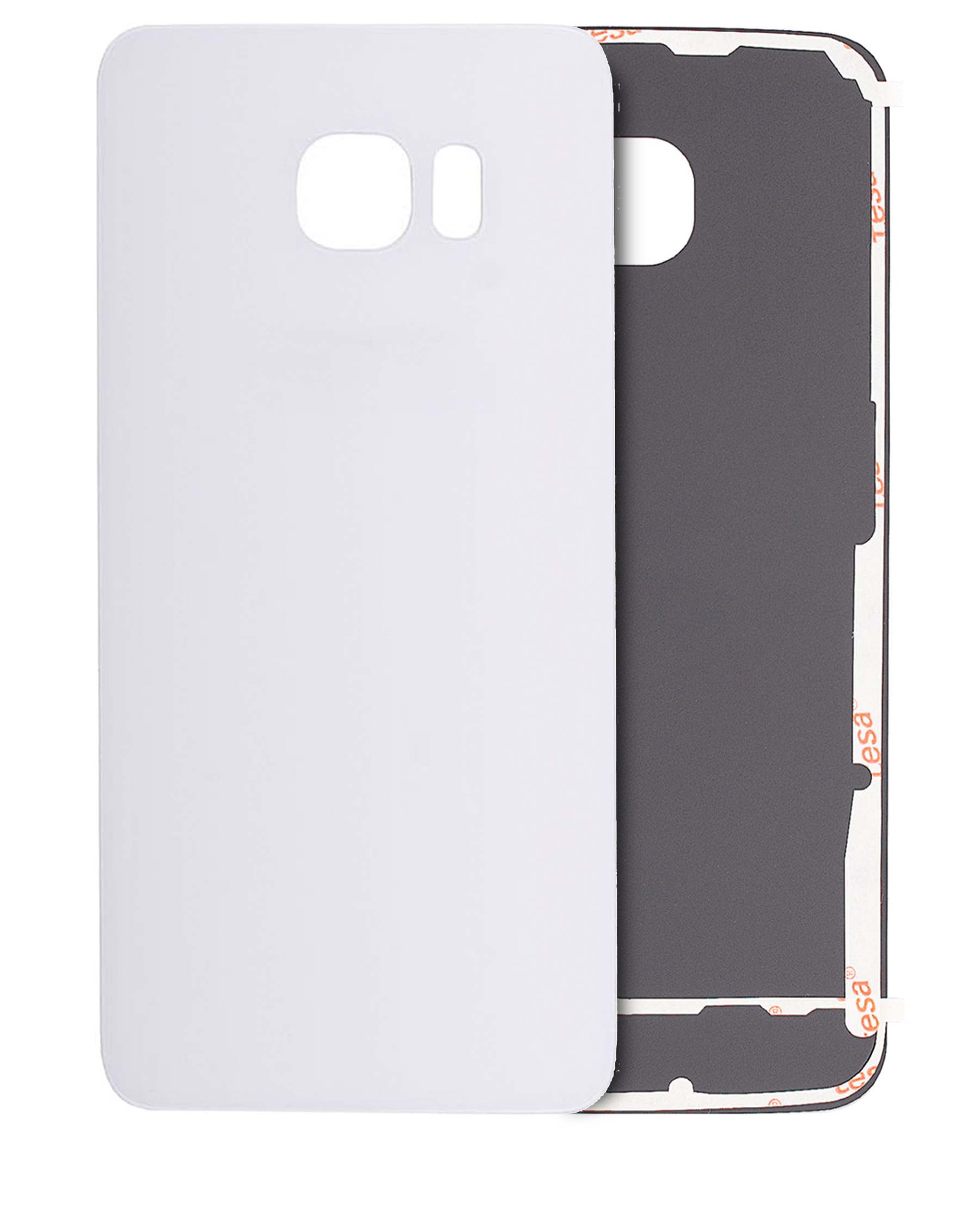Replacement Back Cover Glass Compatible For Samsung Galaxy S6 Edge (No Logo) (Vemake) (White)