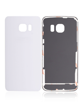 Replacement Back Cover Glass Compatible For Samsung Galaxy S6 Edge (No Logo) (Vemake) (White)
