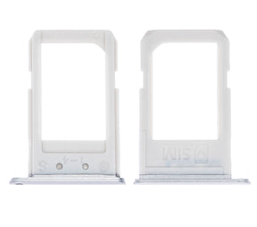 Sim Card Tray Replacement  Compatible For Samsung Galaxy S6 Edge Plus (White Pearl / Silver)
