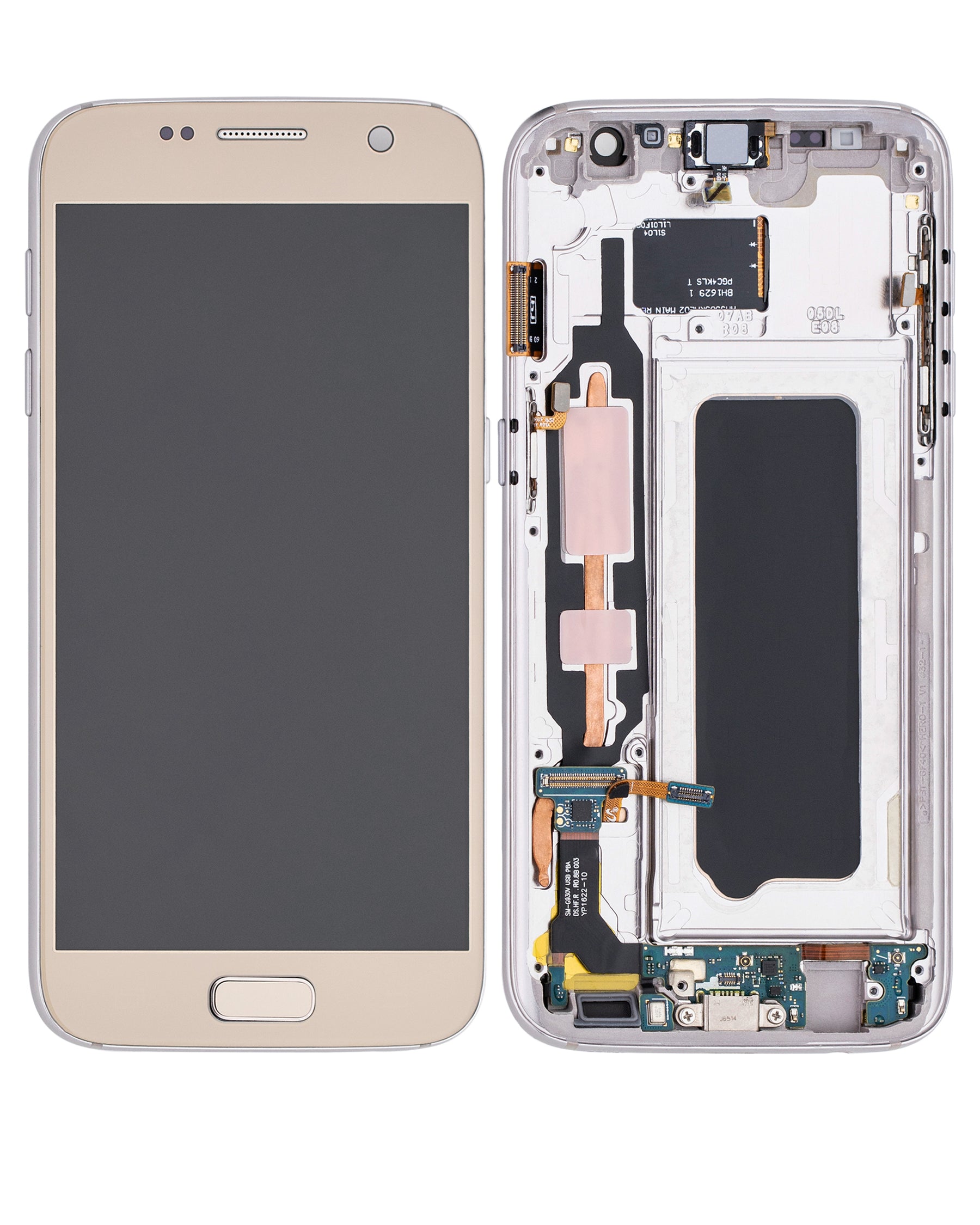 Replacement OLED Assembly With Frame Compatible For Samsung Galaxy S7 (Refurbished) (All US Models) (Gold Platinum)