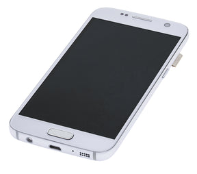 Replacement OLED Assembly With Frame Compatible For Samsung Galaxy S7 (Refurbished) (All US Models) (Silver Titanium)