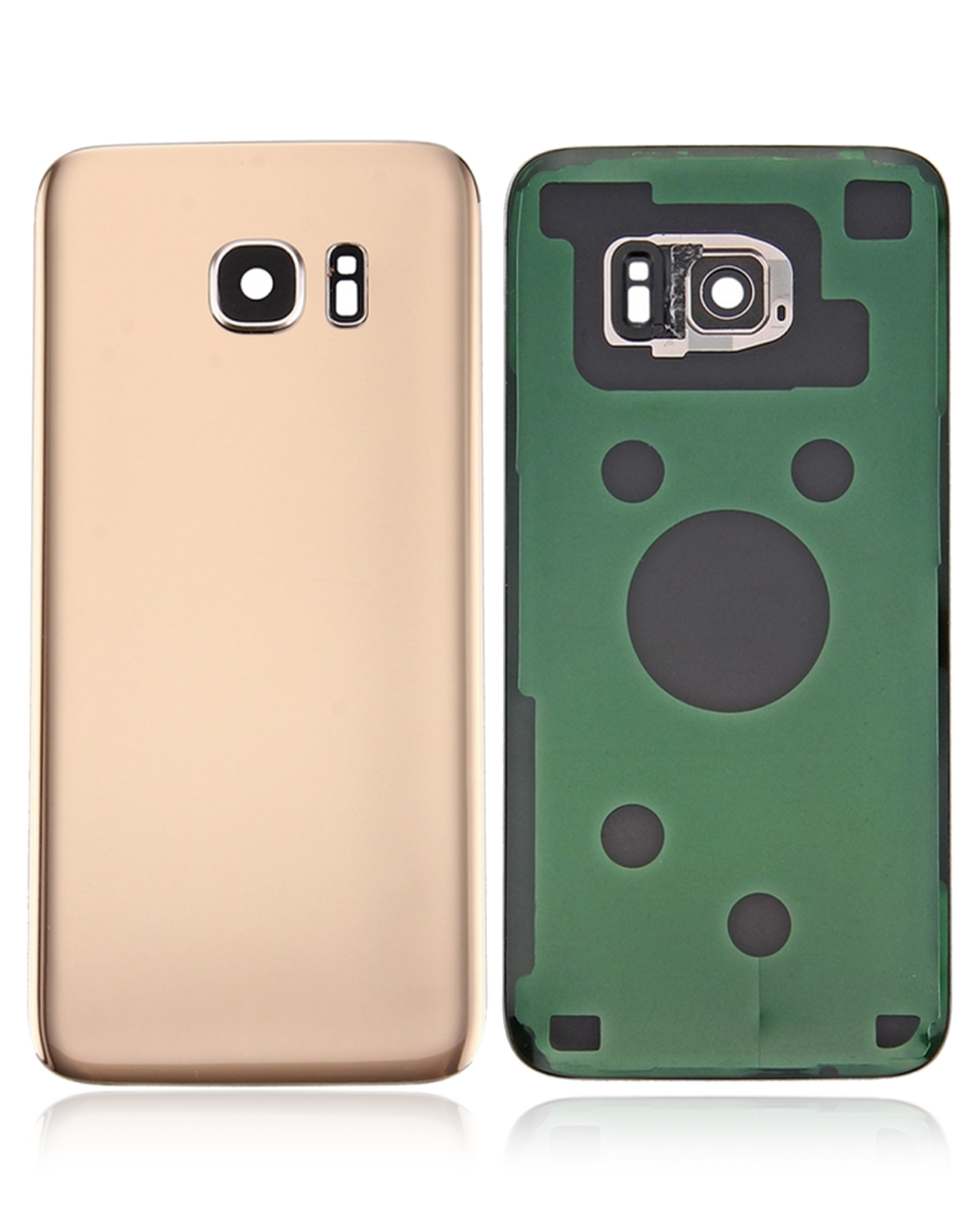 Replacement Back Cover Glass With Camera Lens Compatible For Samsung Galaxy S7 Edge (Service Pack) (Gold)
