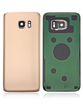 Replacement Back Cover Glass With Camera Lens Compatible For Samsung Galaxy S7 Edge (Service Pack) (Gold)